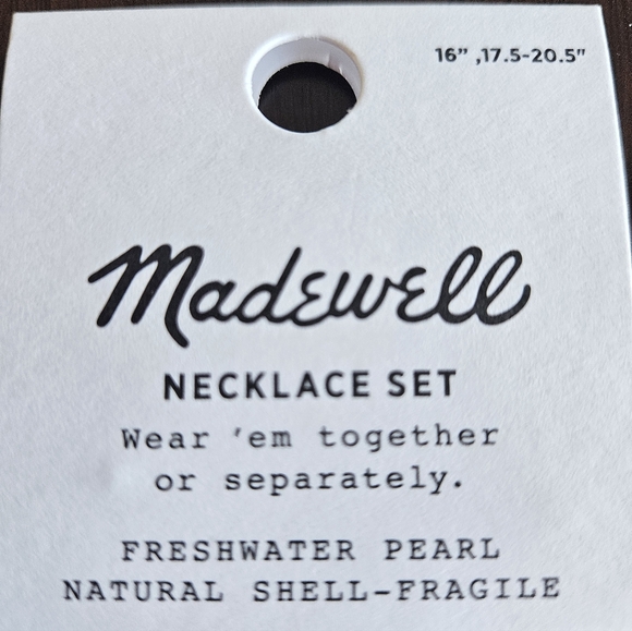 Madewell Pearl Choker & Shell Necklace Set Of 2, Gold/ Cream - Picture 6 of 6